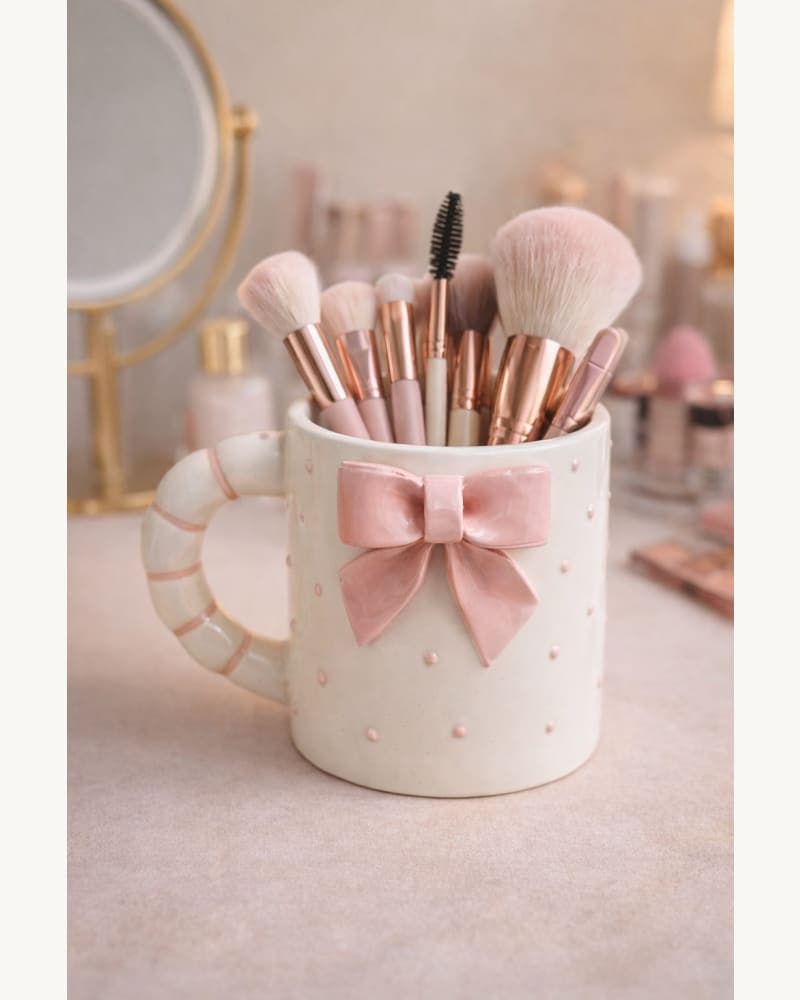 Pink Bow Mug | Bow Mug | Bow Coffee Mug | Aesthetic Coffee Mug | Pink Coffee Mug | 3D Print Mug