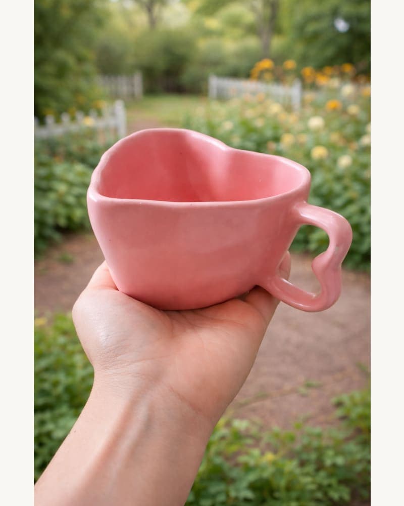 Pink Heart Shaped Mug | Pink Heart Mug | Heart Coffee Mug | Cute Heart Mug | Gift Mug | Pintresty Mug | Pink Heart | Heart Surprise Mug