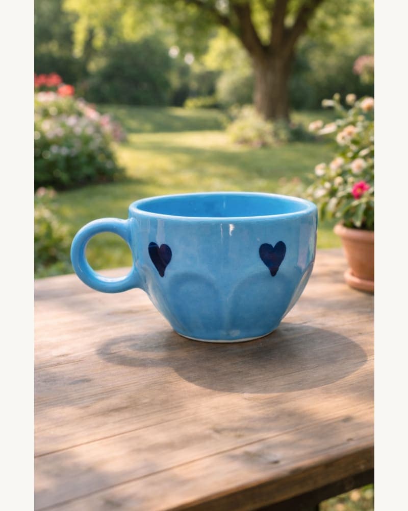 Blue Heart Mug | Heart Cup | Heart Coffee Mug | Cute Heart Mug | Gift Mug | Pintresty Mug | Handmade Mug | Heart Surprise Mug